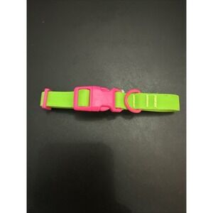 Medium Dog Collar Hot Pink And Lime Green Waterproof Rubber